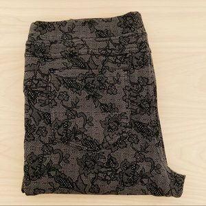 Lace Effect Black Grey Leggings